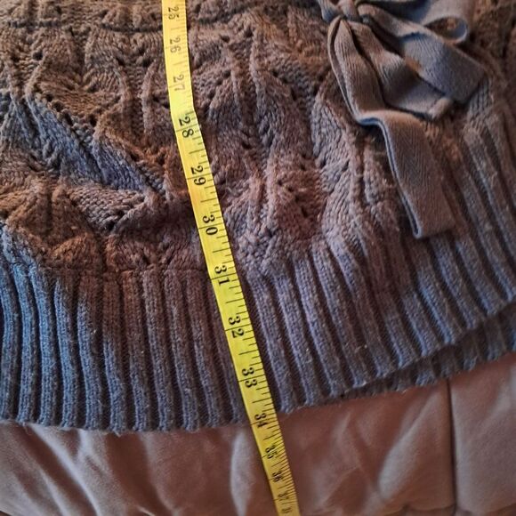 Nine West Jeans Sweater Tunic Women's Medium M Grey Cable Knit Snap Closure - Picture 11 of 11